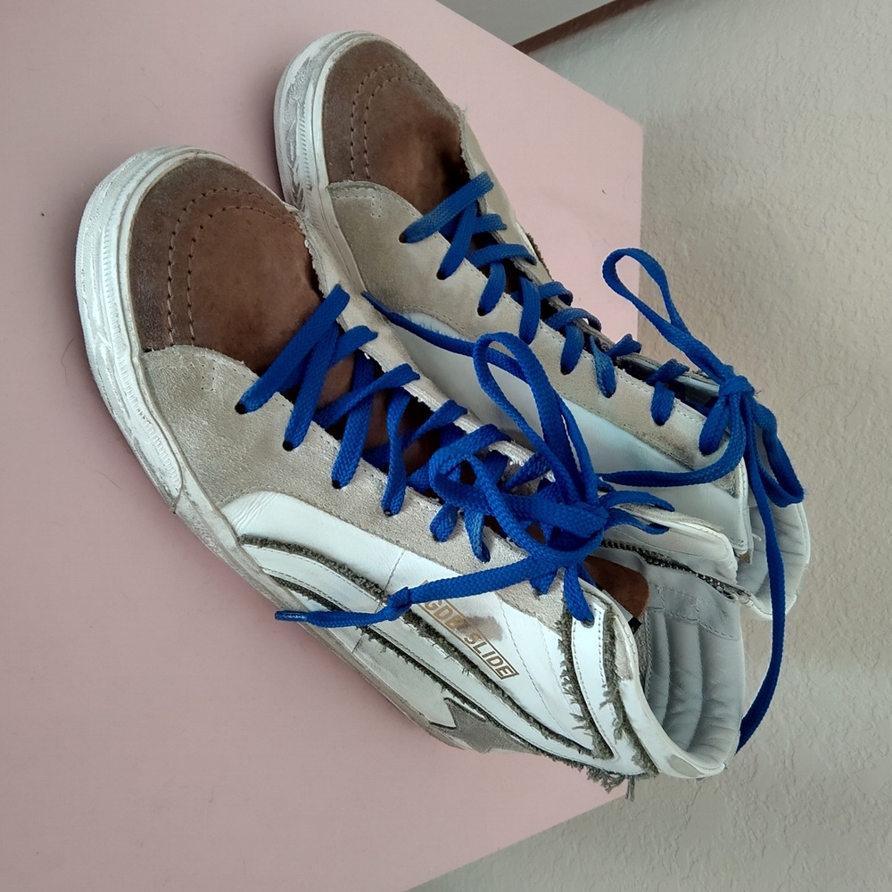 Golden Goose Sneakers - White Leather Canvas Slide